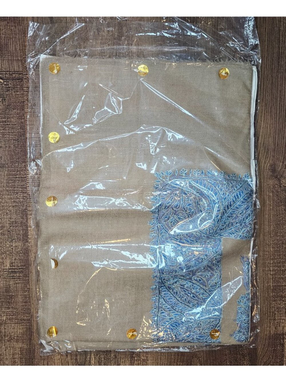 NEW! Hand Embroidered Kashmir Pashmina Cashmere Omani Mussar Shawl 2.5 Yards